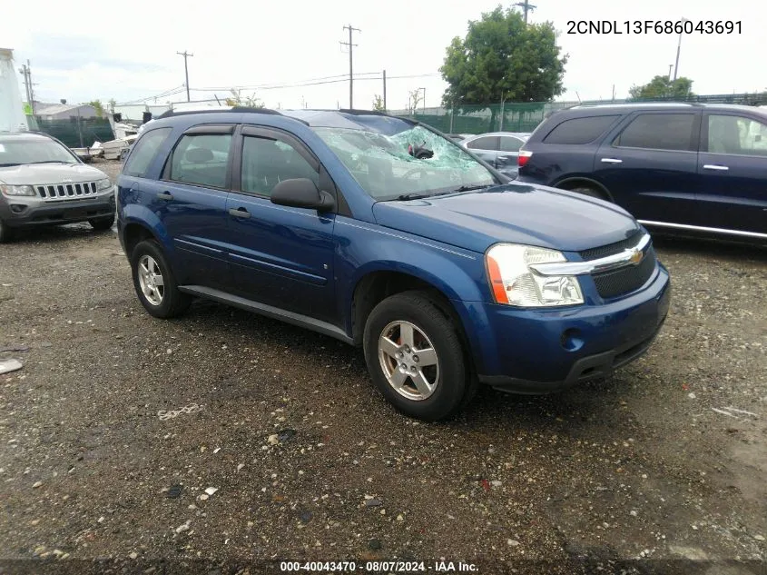 2008 Chevrolet Equinox Ls VIN: 2CNDL13F686043691 Lot: 40043470