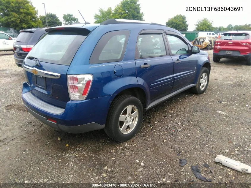 2CNDL13F686043691 2008 Chevrolet Equinox Ls