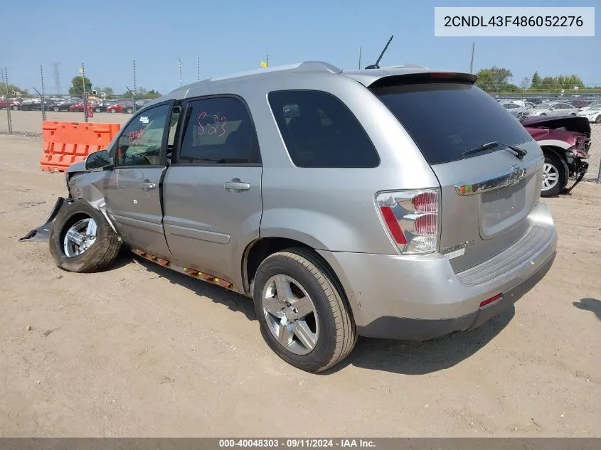 2008 Chevrolet Equinox Lt VIN: 2CNDL43F486052276 Lot: 40048303