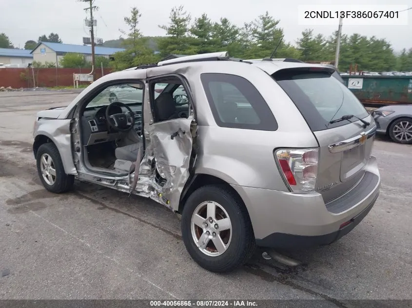 2CNDL13F386067401 2008 Chevrolet Equinox Ls