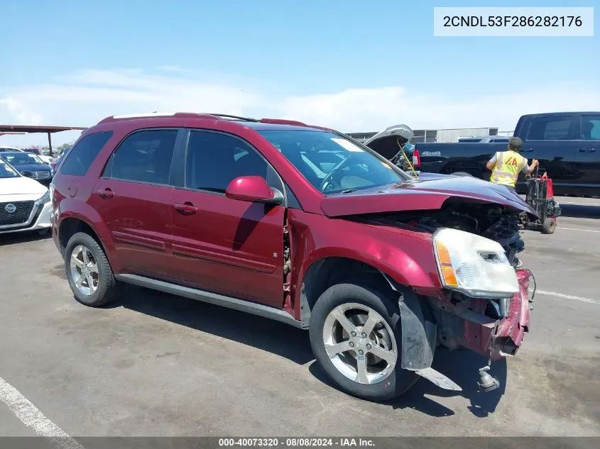 2008 Chevrolet Equinox Lt VIN: 2CNDL53F286282176 Lot: 40073320