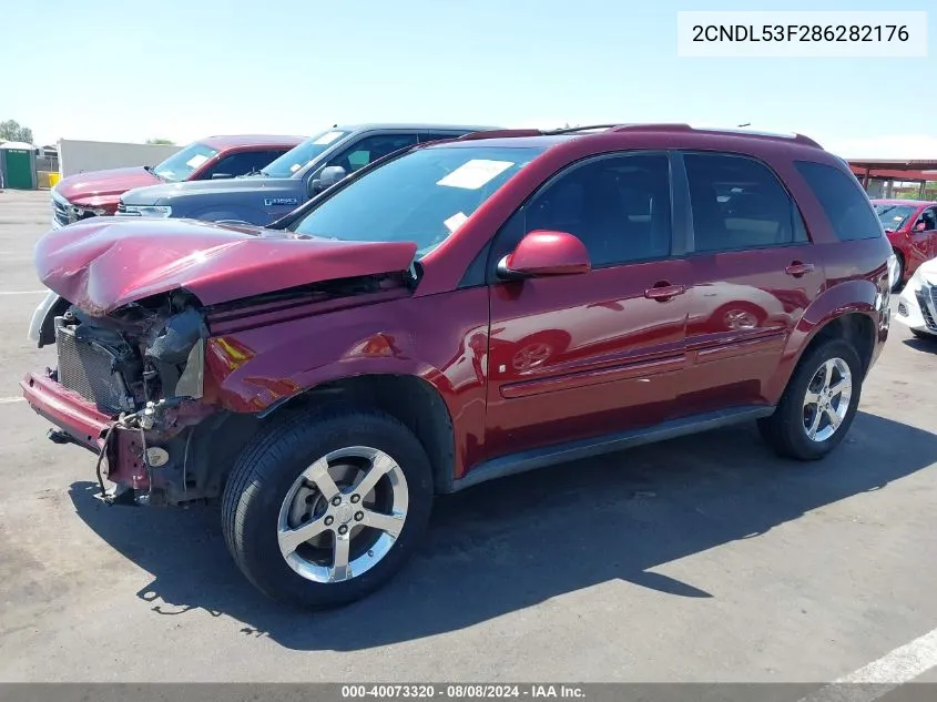 2008 Chevrolet Equinox Lt VIN: 2CNDL53F286282176 Lot: 40073320