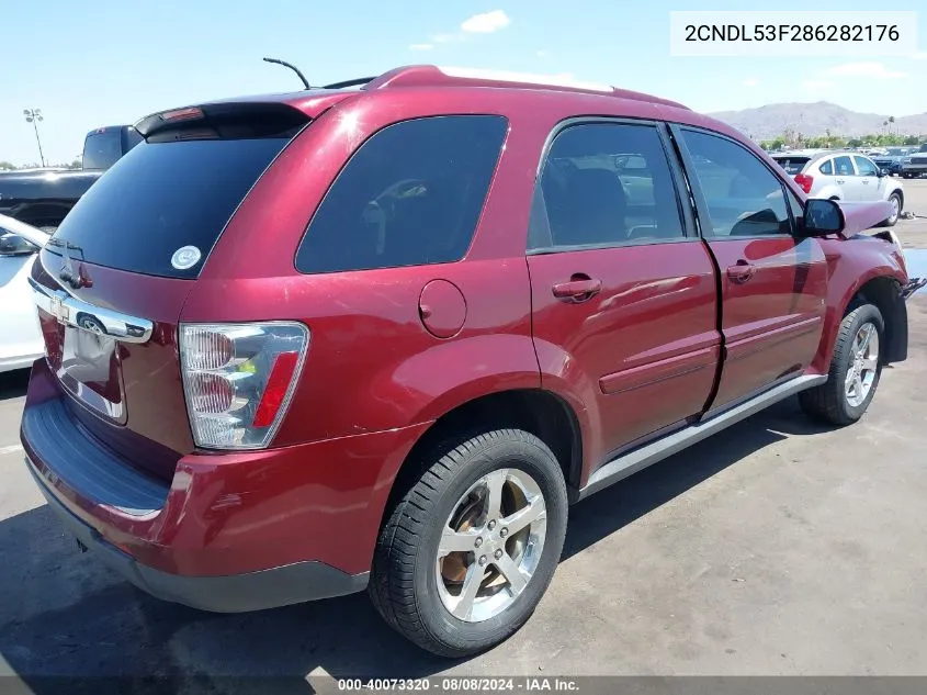 2008 Chevrolet Equinox Lt VIN: 2CNDL53F286282176 Lot: 40073320