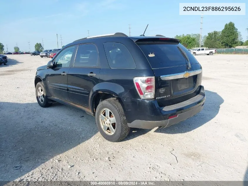 2008 Chevrolet Equinox Ls VIN: 2CNDL23F886295626 Lot: 40080910