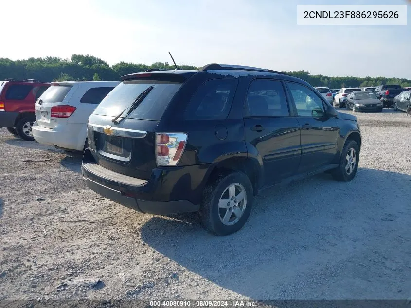 2008 Chevrolet Equinox Ls VIN: 2CNDL23F886295626 Lot: 40080910