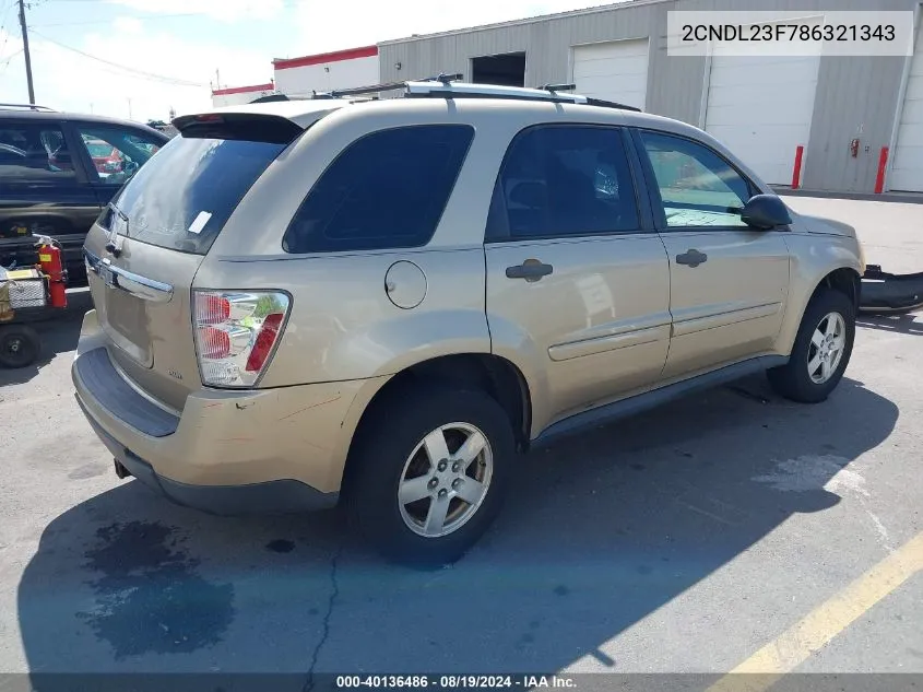 2CNDL23F786321343 2008 Chevrolet Equinox Ls