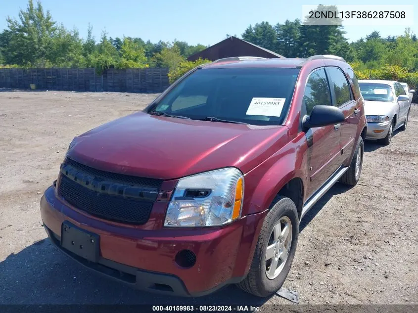 2008 Chevrolet Equinox Ls VIN: 2CNDL13F386287508 Lot: 40159983