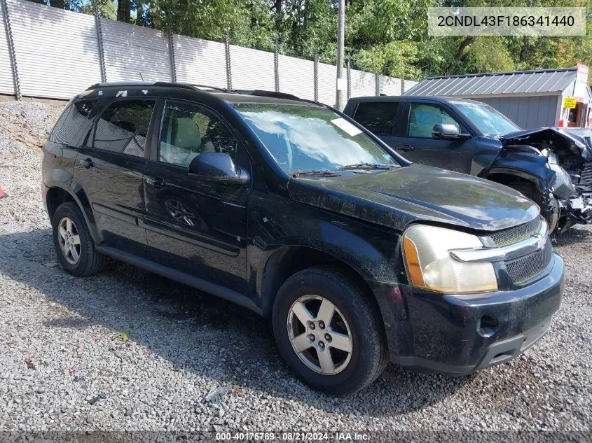 2008 Chevrolet Equinox Lt VIN: 2CNDL43F186341440 Lot: 40175789