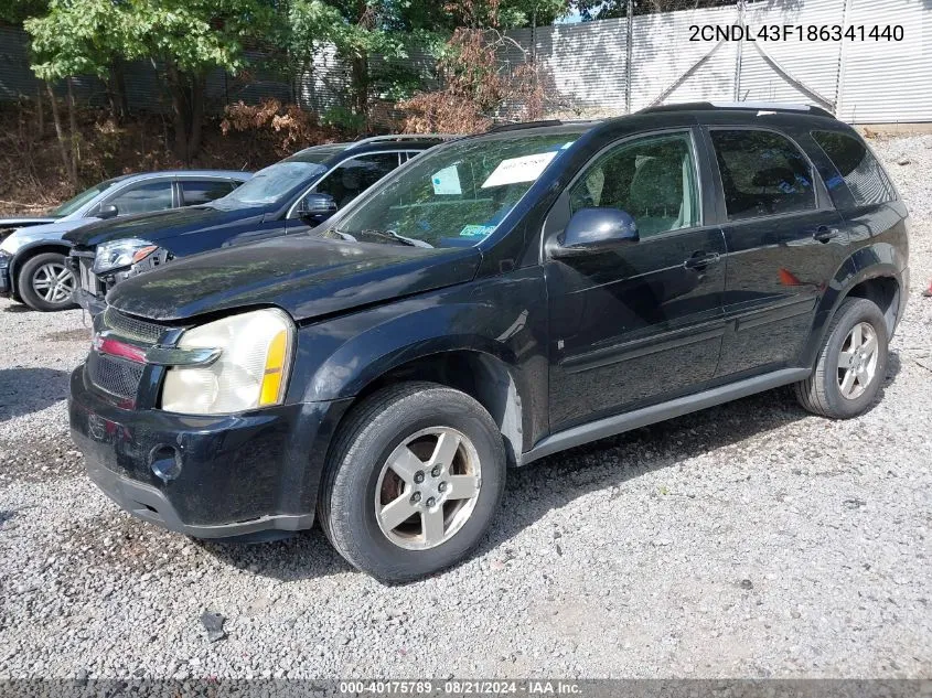 2008 Chevrolet Equinox Lt VIN: 2CNDL43F186341440 Lot: 40175789