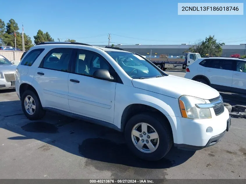 2008 Chevrolet Equinox Ls VIN: 2CNDL13F186018746 Lot: 40213676