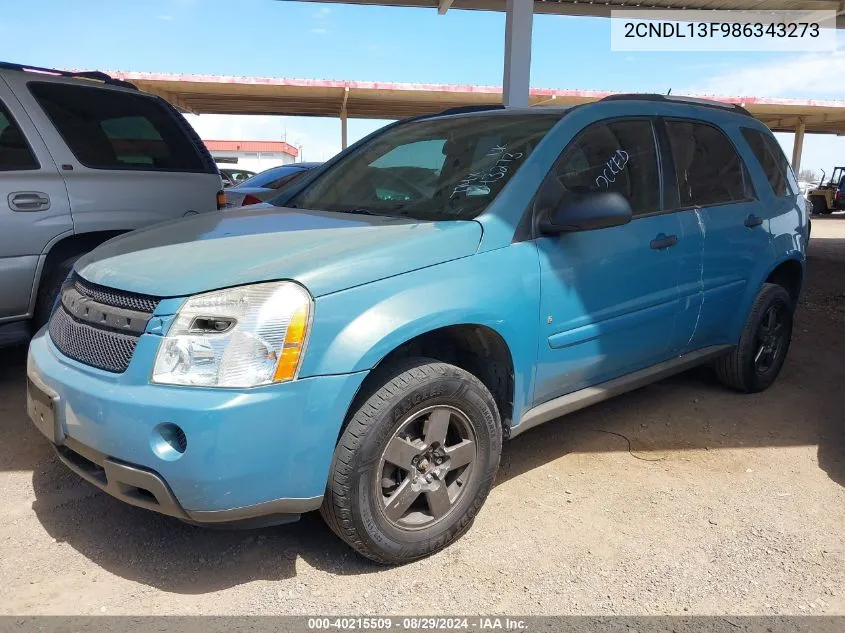 2008 Chevrolet Equinox Ls VIN: 2CNDL13F986343273 Lot: 40215509