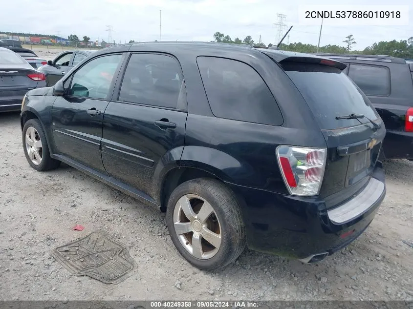 2008 Chevrolet Equinox Sport VIN: 2CNDL537886010918 Lot: 40249358