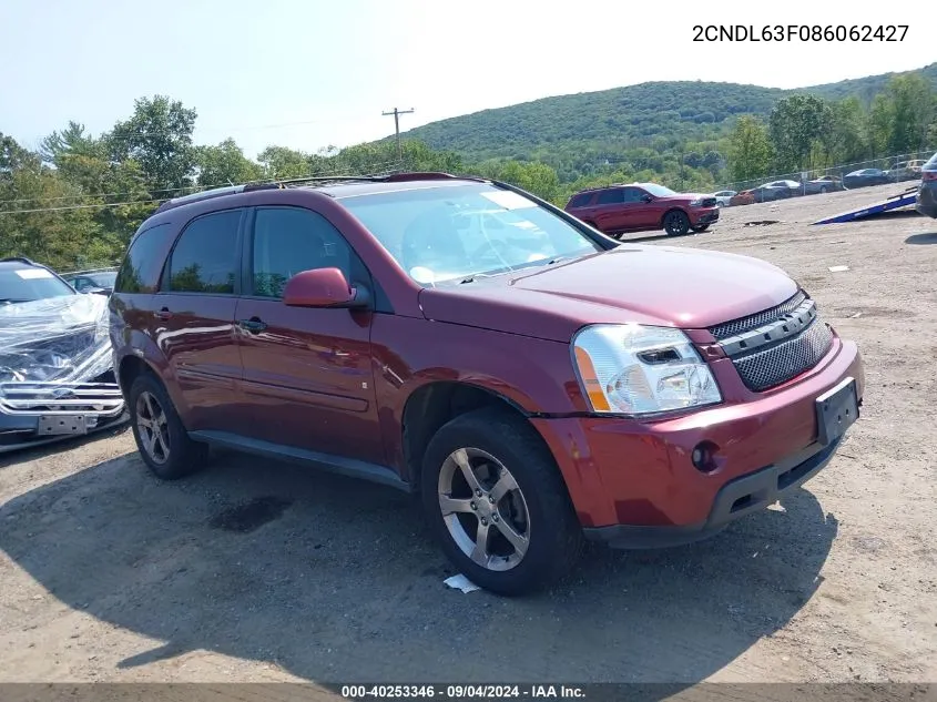 2008 Chevrolet Equinox Lt VIN: 2CNDL63F086062427 Lot: 40253346