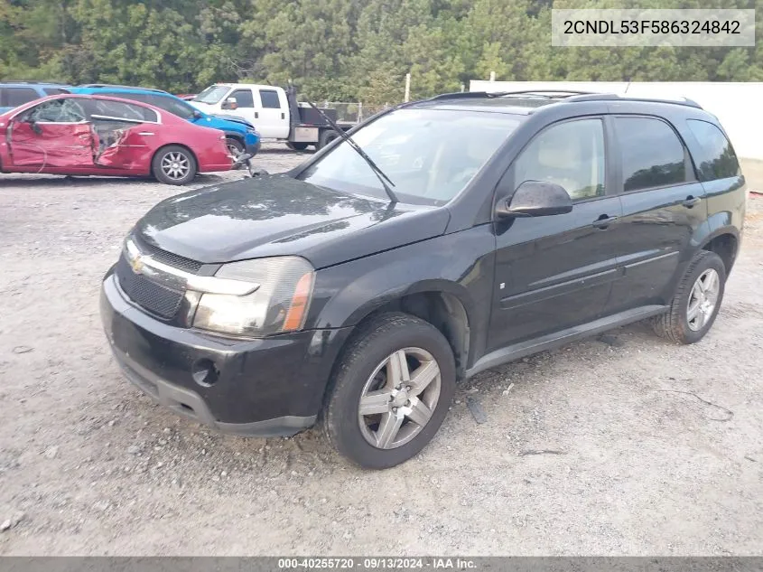 2008 Chevrolet Equinox Lt VIN: 2CNDL53F586324842 Lot: 40255720