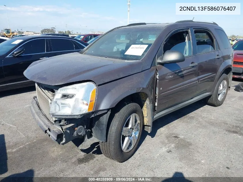 2008 Chevrolet Equinox Ls VIN: 2CNDL13F586076407 Lot: 40288909