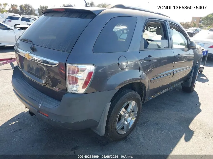 2008 Chevrolet Equinox Ls VIN: 2CNDL13F586076407 Lot: 40288909