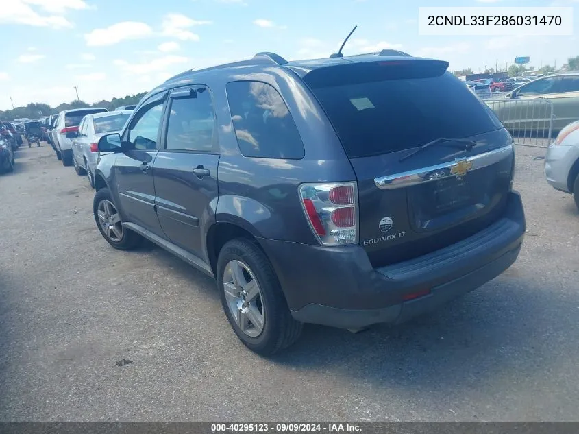 2008 Chevrolet Equinox Lt VIN: 2CNDL33F286031470 Lot: 40295123