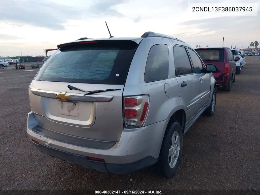 2CNDL13F386037945 2008 Chevrolet Equinox Ls