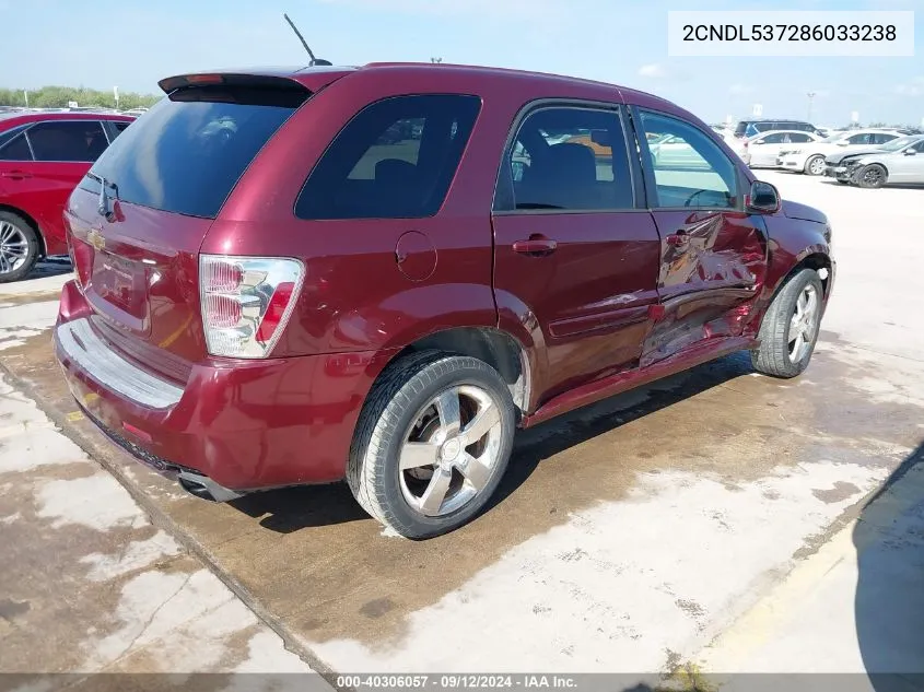 2008 Chevrolet Equinox Sport VIN: 2CNDL537286033238 Lot: 40306057