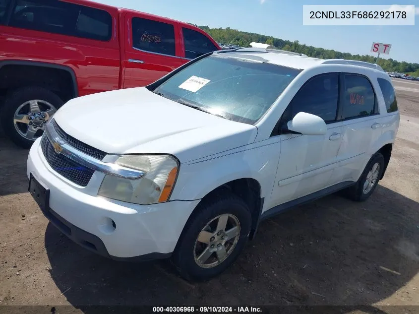 2008 Chevrolet Equinox Lt VIN: 2CNDL33F686292178 Lot: 40306968