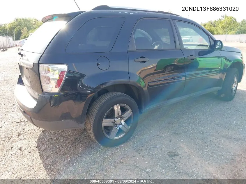 2008 Chevrolet Equinox Ls VIN: 2CNDL13F886331020 Lot: 40309301