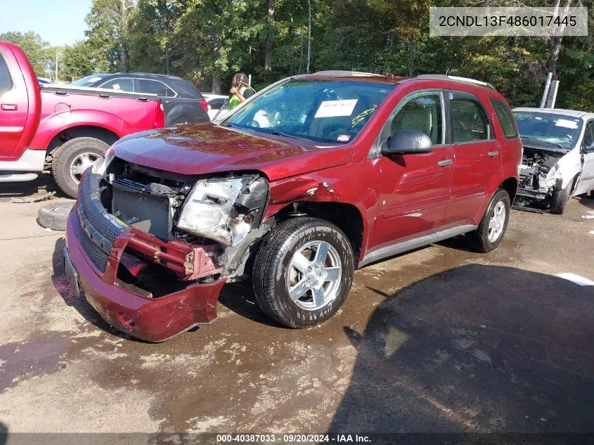 2008 Chevrolet Equinox Ls VIN: 2CNDL13F486017445 Lot: 40387033