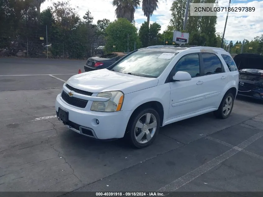 2008 Chevrolet Equinox Sport VIN: 2CNDL037186297389 Lot: 40391918