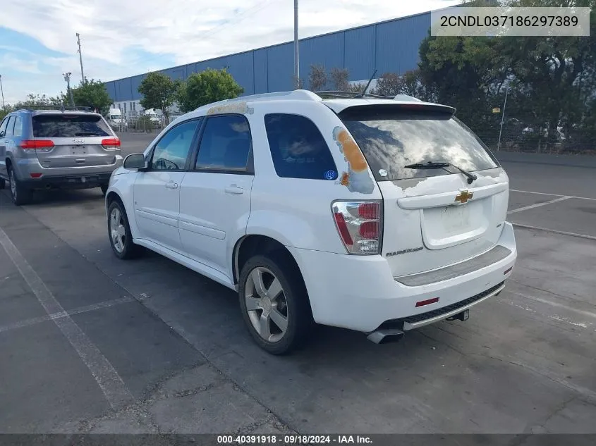 2008 Chevrolet Equinox Sport VIN: 2CNDL037186297389 Lot: 40391918