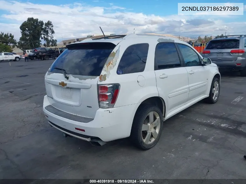 2008 Chevrolet Equinox Sport VIN: 2CNDL037186297389 Lot: 40391918