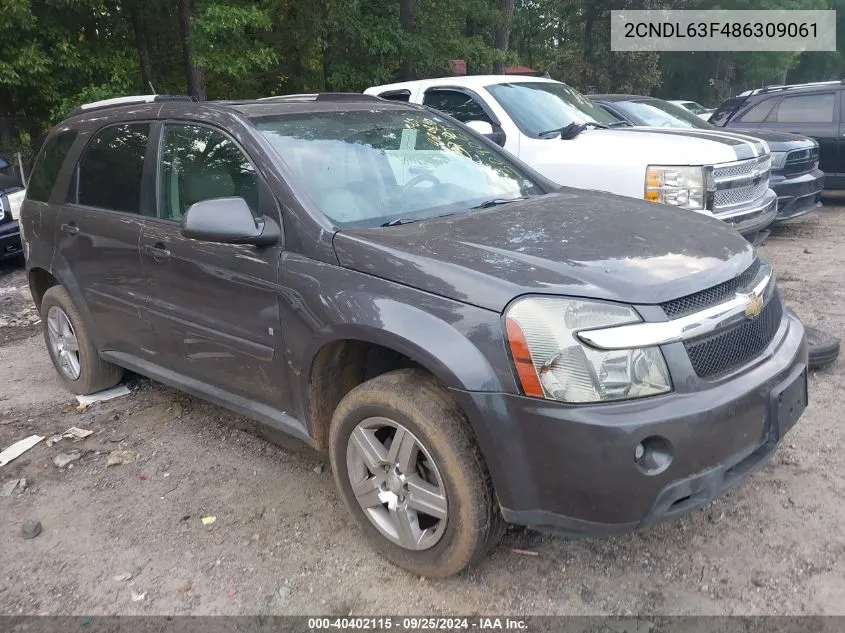 2008 Chevrolet Equinox Lt VIN: 2CNDL63F486309061 Lot: 40402115