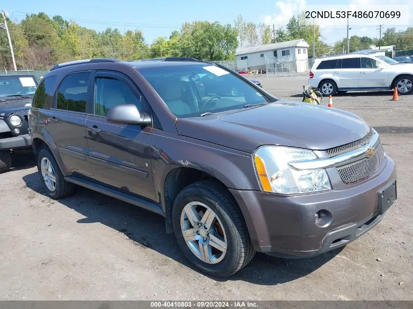 2008 Chevrolet Equinox Lt VIN: 2CNDL53F486070699 Lot: 40410803