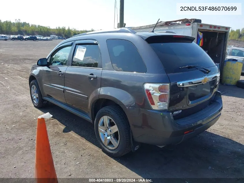 2008 Chevrolet Equinox Lt VIN: 2CNDL53F486070699 Lot: 40410803