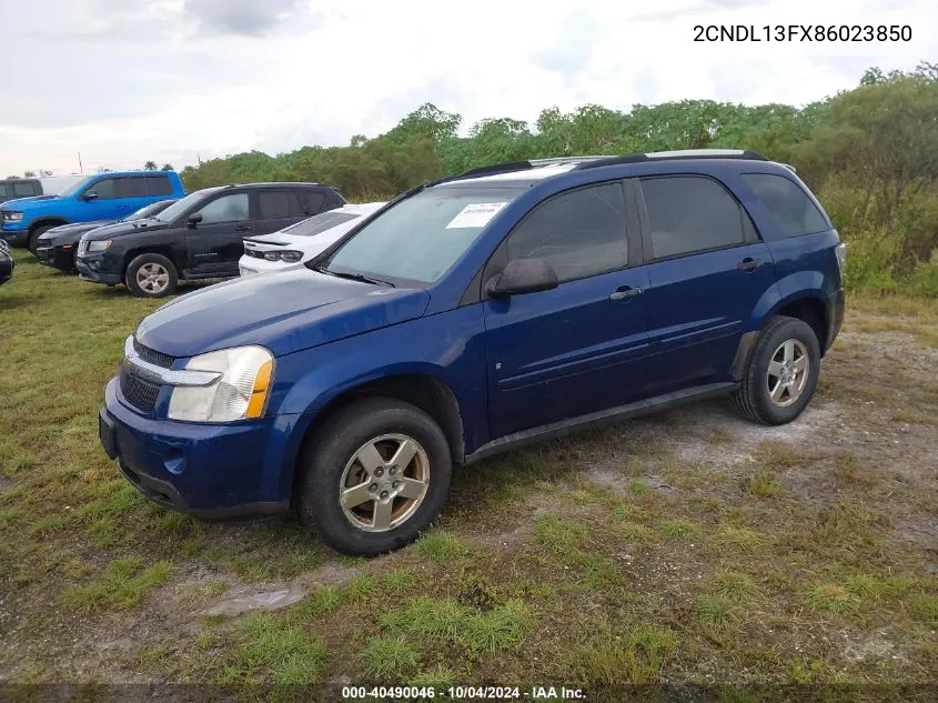 2008 Chevrolet Equinox Ls VIN: 2CNDL13FX86023850 Lot: 40490046