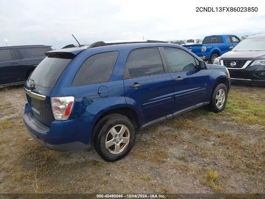 2008 Chevrolet Equinox Ls VIN: 2CNDL13FX86023850 Lot: 40490046