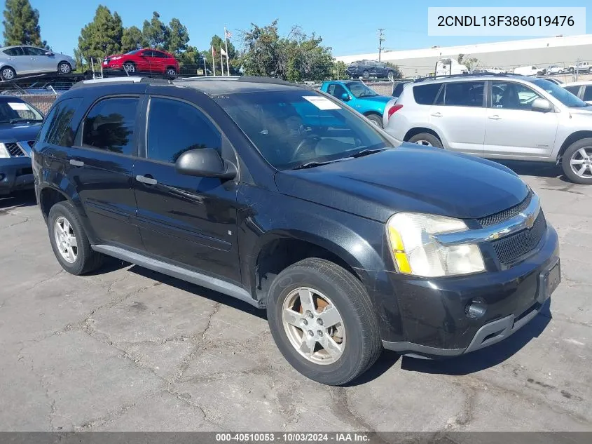 2008 Chevrolet Equinox Ls VIN: 2CNDL13F386019476 Lot: 40510053