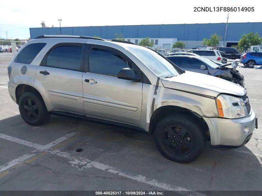 2008 Chevrolet Equinox Ls VIN: 2CNDL13F886014905 Lot: 40525317