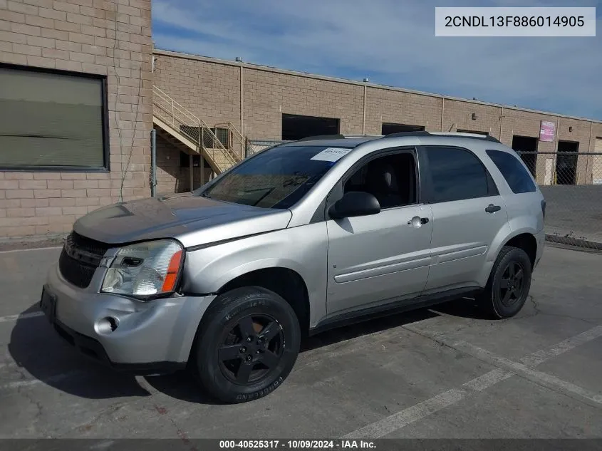 2008 Chevrolet Equinox Ls VIN: 2CNDL13F886014905 Lot: 40525317