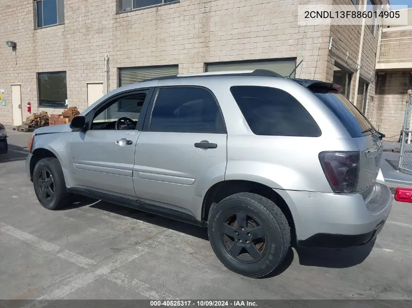 2008 Chevrolet Equinox Ls VIN: 2CNDL13F886014905 Lot: 40525317