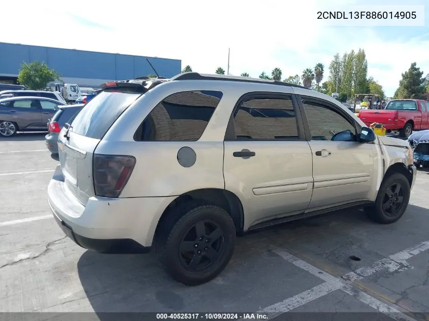 2008 Chevrolet Equinox Ls VIN: 2CNDL13F886014905 Lot: 40525317