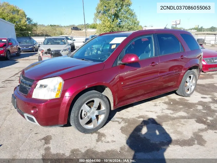 2008 Chevrolet Equinox Sport VIN: 2CNDL037086055063 Lot: 40544350