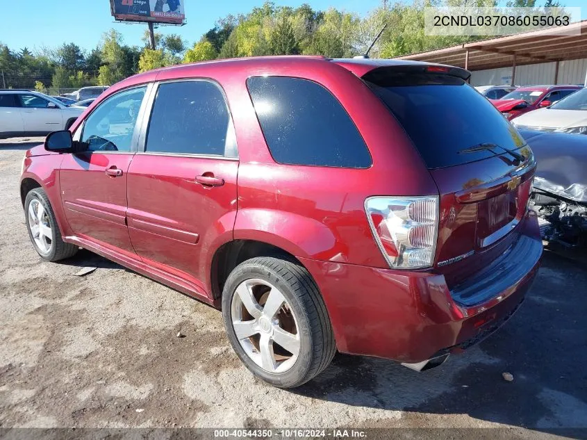 2008 Chevrolet Equinox Sport VIN: 2CNDL037086055063 Lot: 40544350