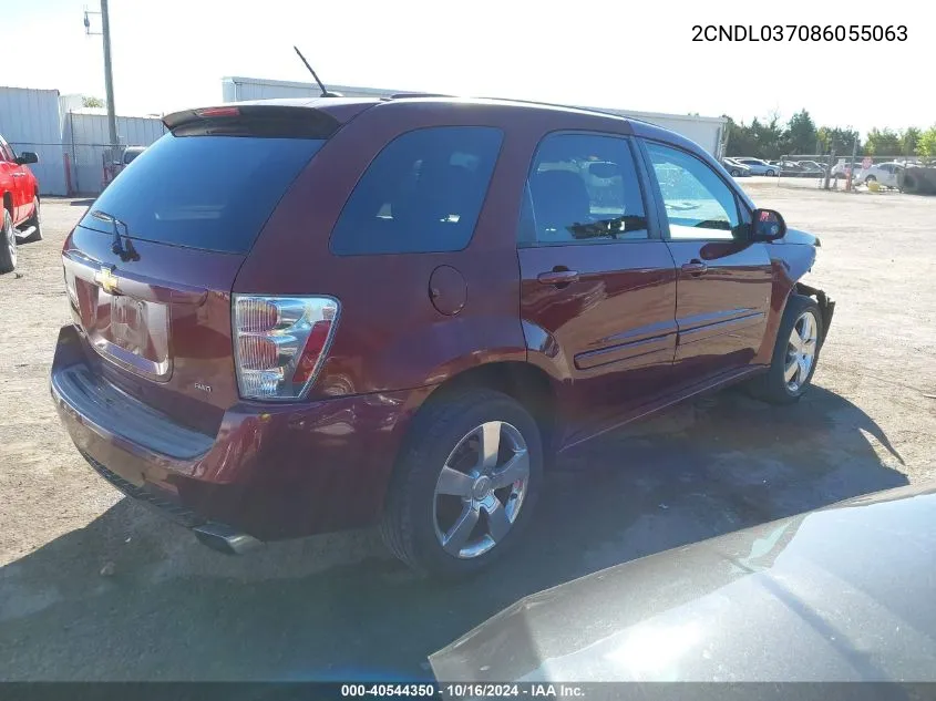 2008 Chevrolet Equinox Sport VIN: 2CNDL037086055063 Lot: 40544350