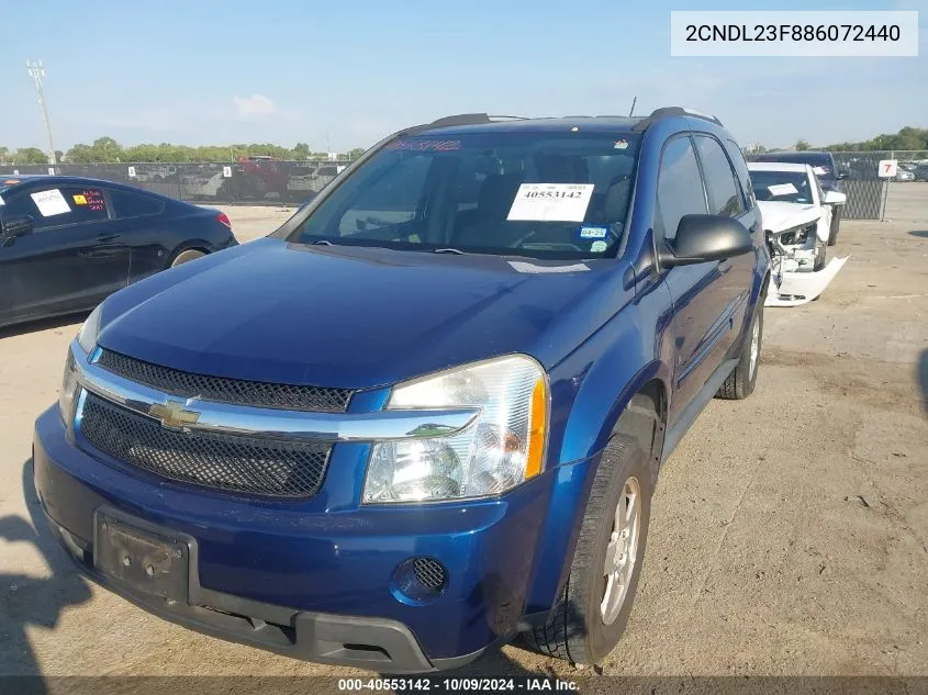 2008 Chevrolet Equinox Ls VIN: 2CNDL23F886072440 Lot: 40553142