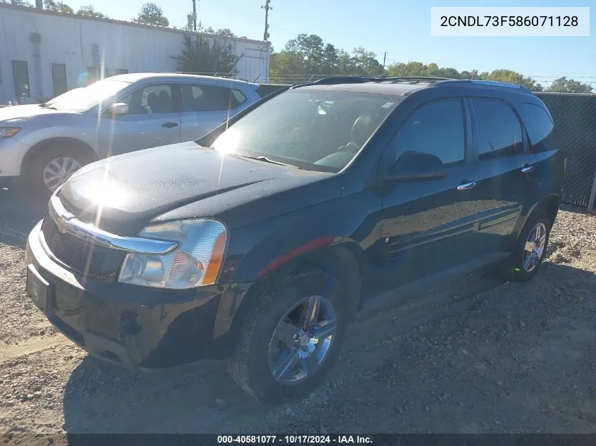 2008 Chevrolet Equinox Ltz VIN: 2CNDL73F586071128 Lot: 40581077