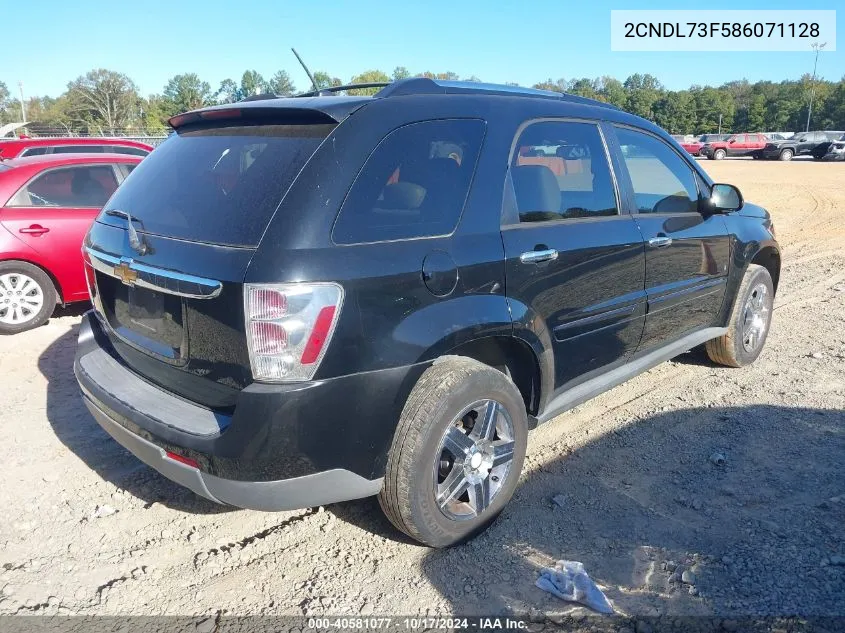 2008 Chevrolet Equinox Ltz VIN: 2CNDL73F586071128 Lot: 40581077