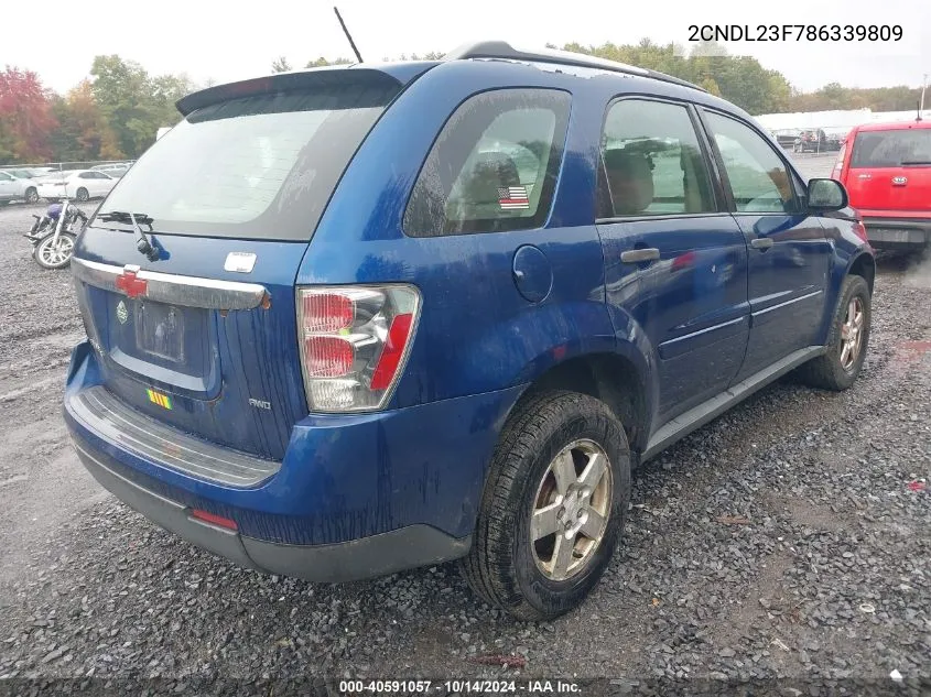 2008 Chevrolet Equinox Ls VIN: 2CNDL23F786339809 Lot: 40591057