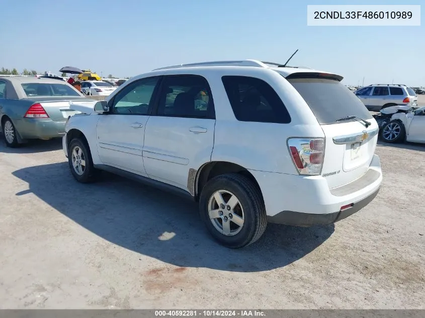 2008 Chevrolet Equinox Lt VIN: 2CNDL33F486010989 Lot: 40592281