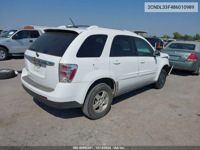 2008 Chevrolet Equinox Lt VIN: 2CNDL33F486010989 Lot: 40592281