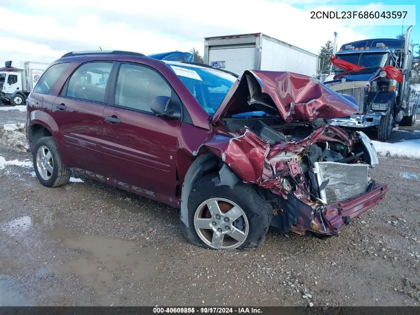 2008 Chevrolet Equinox Ls VIN: 2CNDL23F686043597 Lot: 40609855