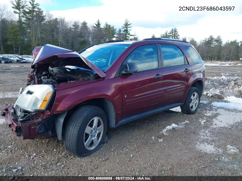 2008 Chevrolet Equinox Ls VIN: 2CNDL23F686043597 Lot: 40609855